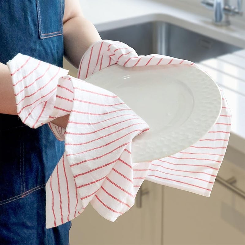 Wide Strip Cotton Napkins For Christmas Thanksgiving Table Setting Comfortable Stylish - Image 2
